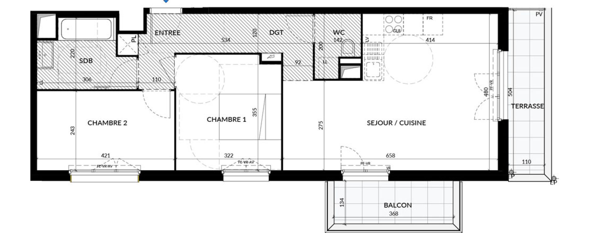 Appartement T3 de 64,78 m2 &agrave; La Courneuve Quinet cachin