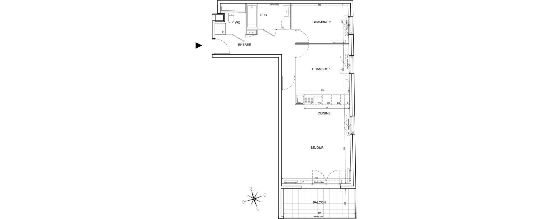 Appartement T3 de 65,03 m2 &agrave; La Courneuve Centre