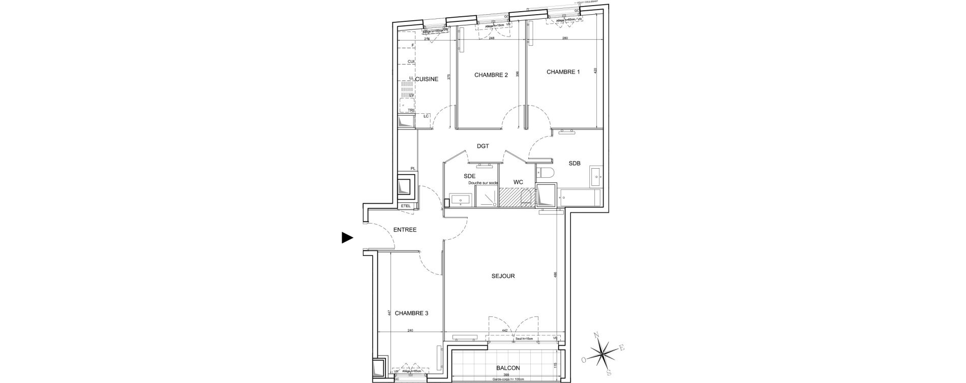 Appartement T4 de 83,88 m2 &agrave; La Courneuve Centre