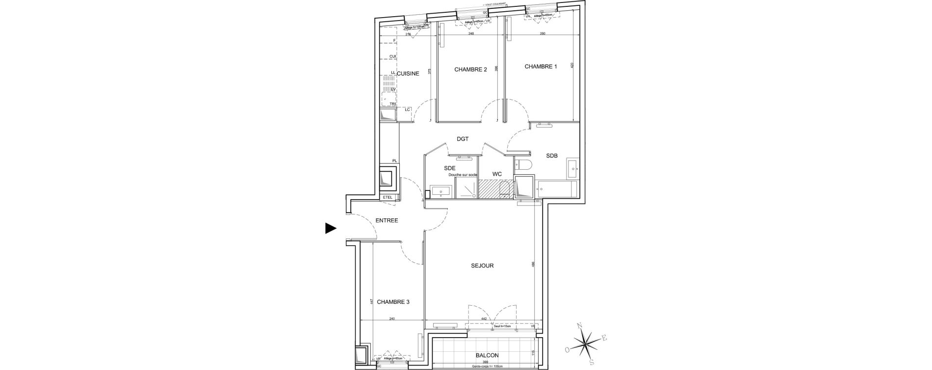 Appartement T4 de 83,88 m2 &agrave; La Courneuve Centre