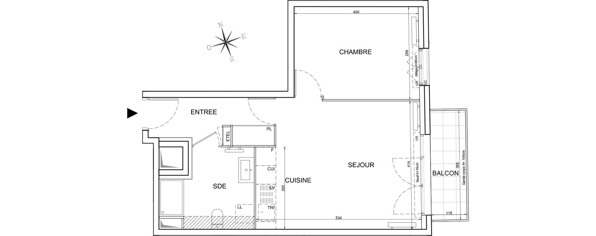 Appartement T2 de 45,57 m2 &agrave; La Courneuve Centre