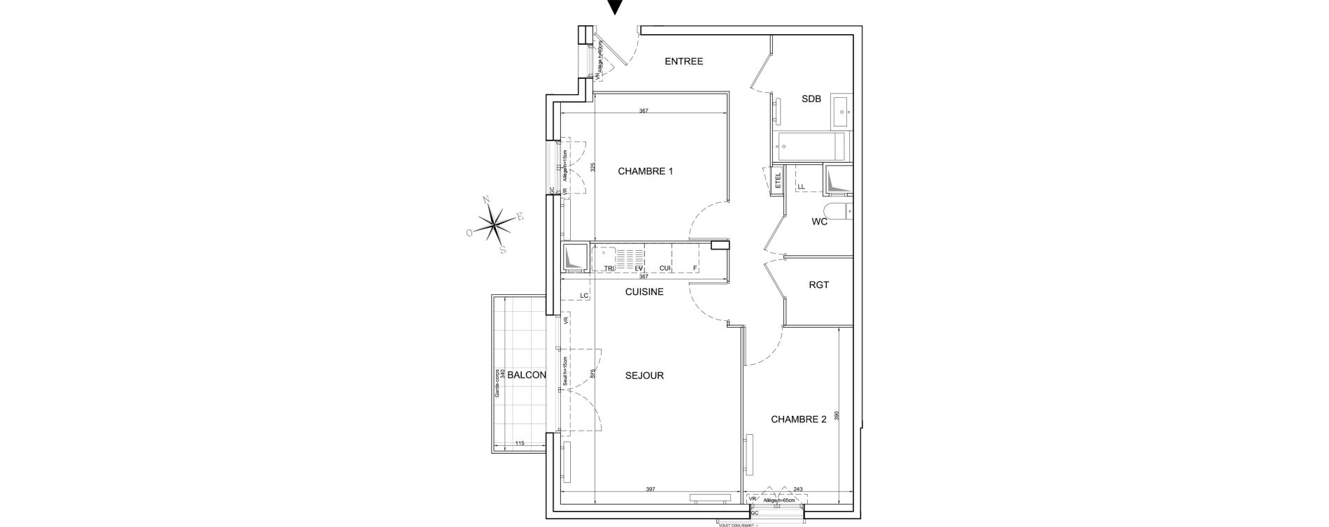 Appartement T3 de 63,18 m2 &agrave; La Courneuve Centre