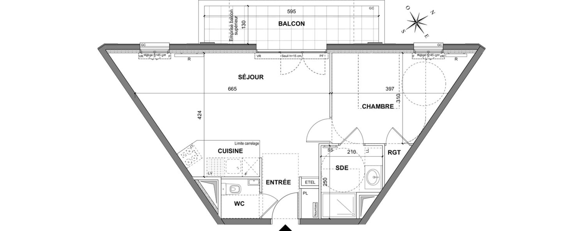 Appartement T2 de 46,75 m2 au Blanc-Mesnil La molette