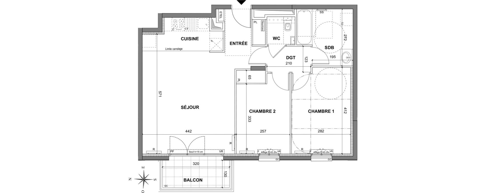 Appartement T3 de 63,40 m2 au Blanc-Mesnil La molette