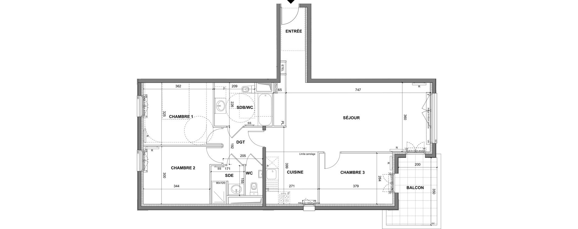 Appartement T4 de 89,50 m2 au Blanc-Mesnil La molette