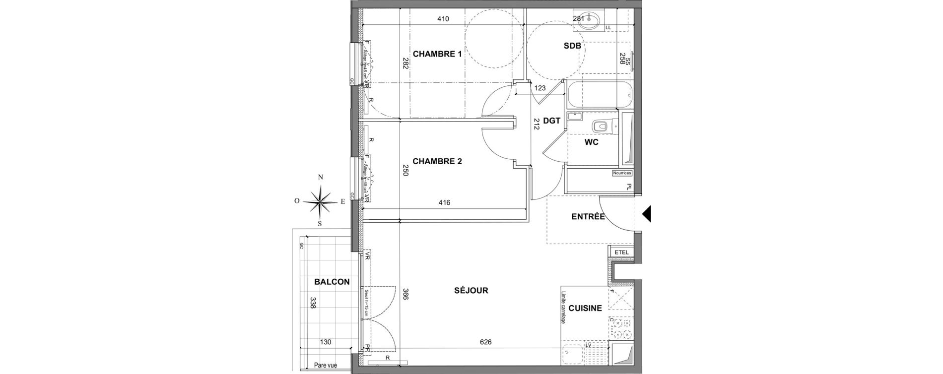 Appartement T3 de 59,85 m2 au Blanc-Mesnil La molette
