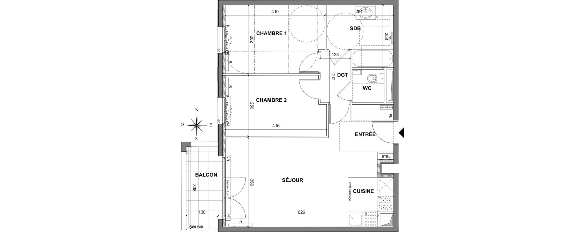 Appartement T3 de 59,85 m2 au Blanc-Mesnil La molette