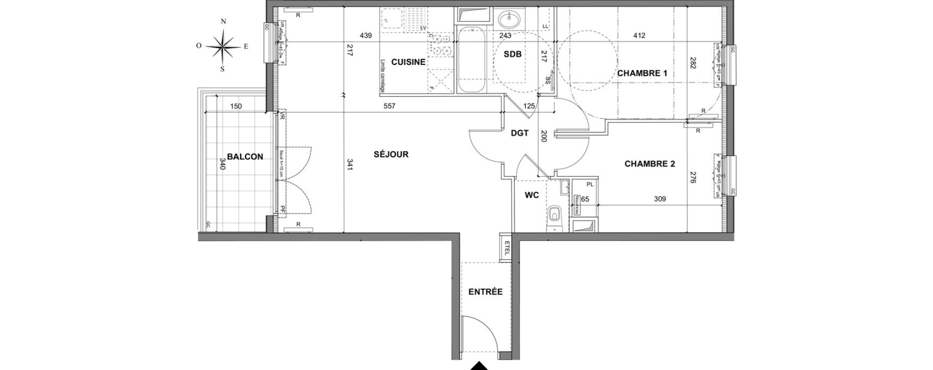 Appartement T3 de 63,85 m2 au Blanc-Mesnil La molette