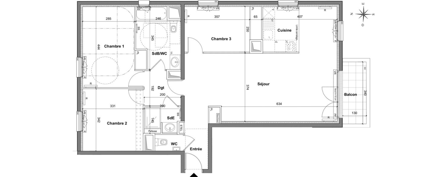 Appartement T4 de 94,70 m2 au Blanc-Mesnil La molette