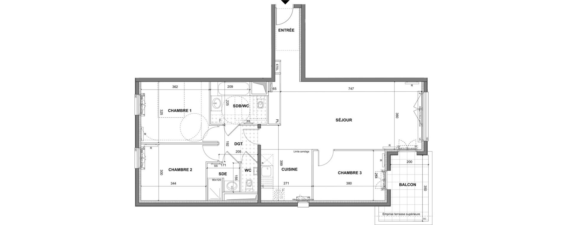 Appartement T4 de 89,50 m2 au Blanc-Mesnil La molette