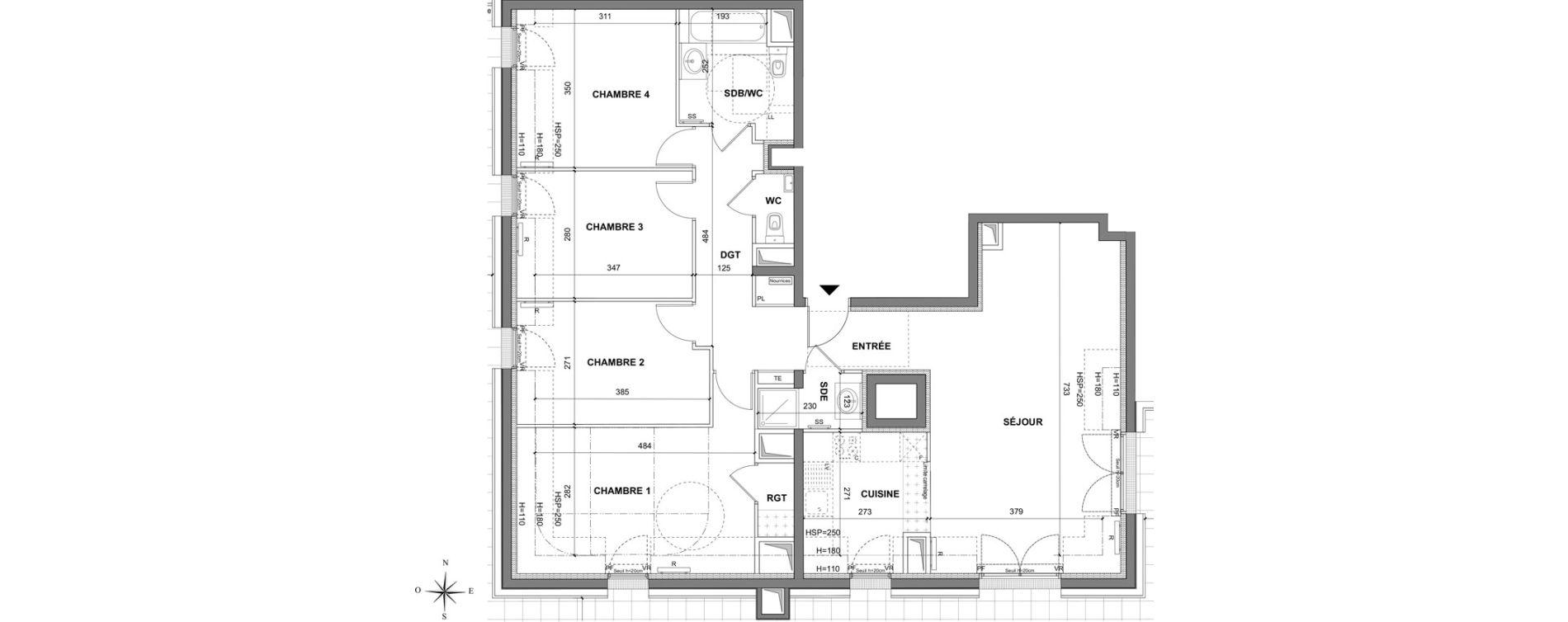Appartement T5 de 106,30 m2 au Blanc-Mesnil La molette