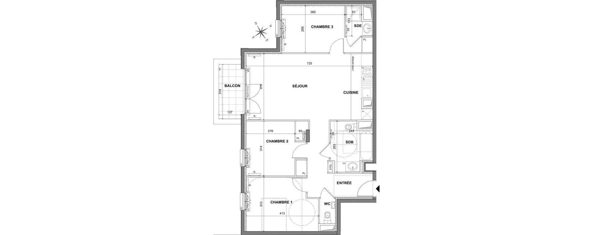 Appartement T4 de 79,00 m2 au Blanc-Mesnil La molette