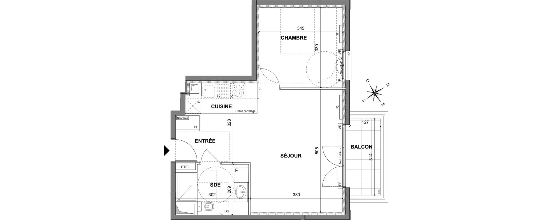 Appartement T2 de 45,30 m2 au Blanc-Mesnil La molette