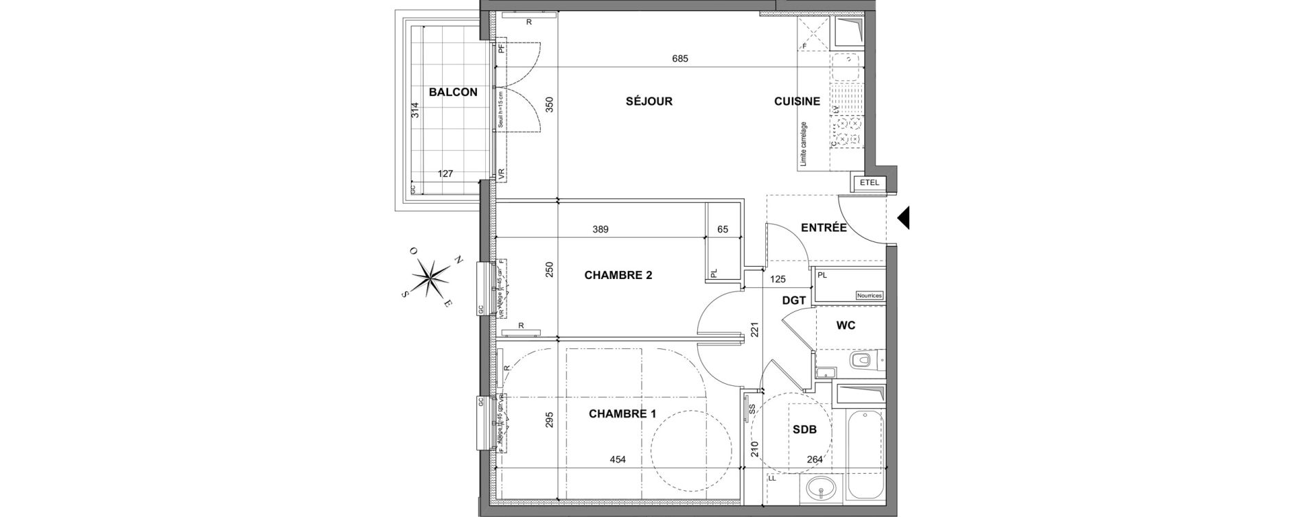 Appartement T3 de 61,95 m2 au Blanc-Mesnil La molette