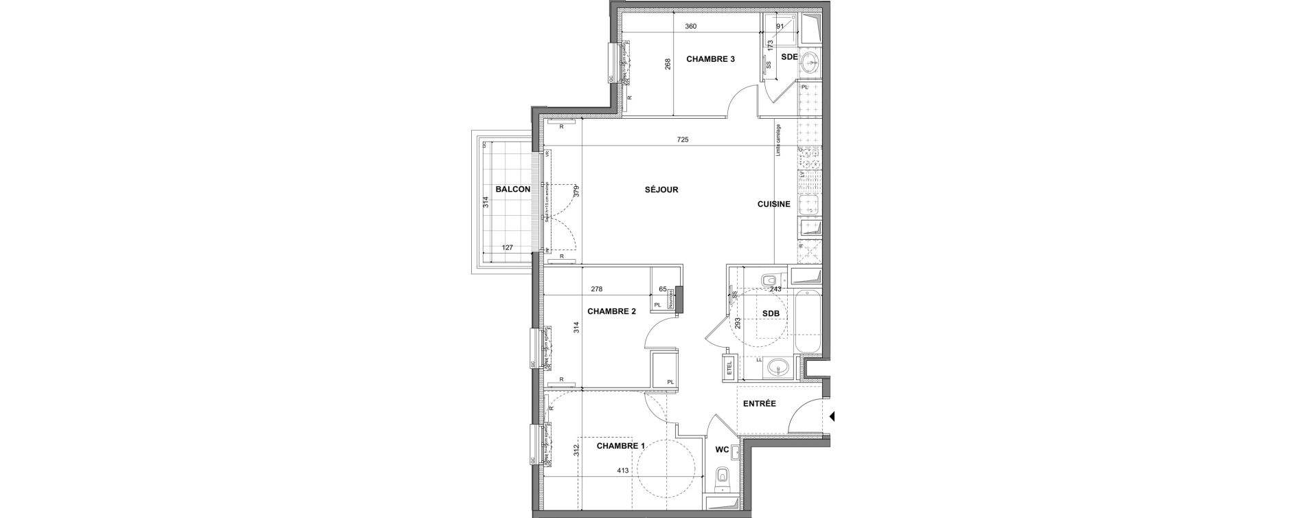 Appartement T4 de 79,00 m2 au Blanc-Mesnil La molette