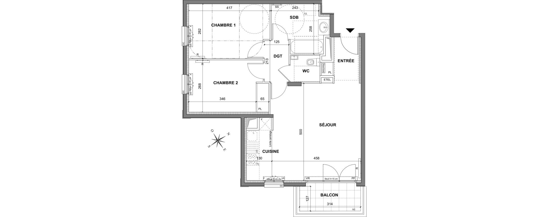 Appartement T3 de 63,20 m2 au Blanc-Mesnil La molette