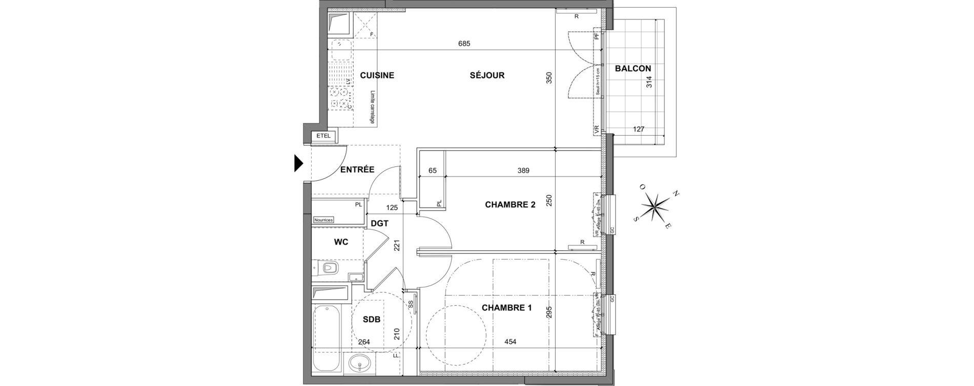 Appartement T3 de 61,95 m2 au Blanc-Mesnil La molette