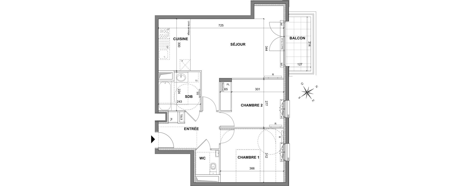 Appartement T3 de 62,20 m2 au Blanc-Mesnil La molette