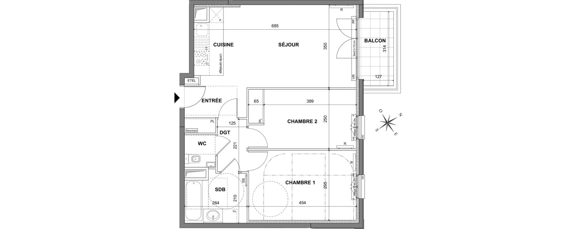 Appartement T3 de 61,95 m2 au Blanc-Mesnil La molette