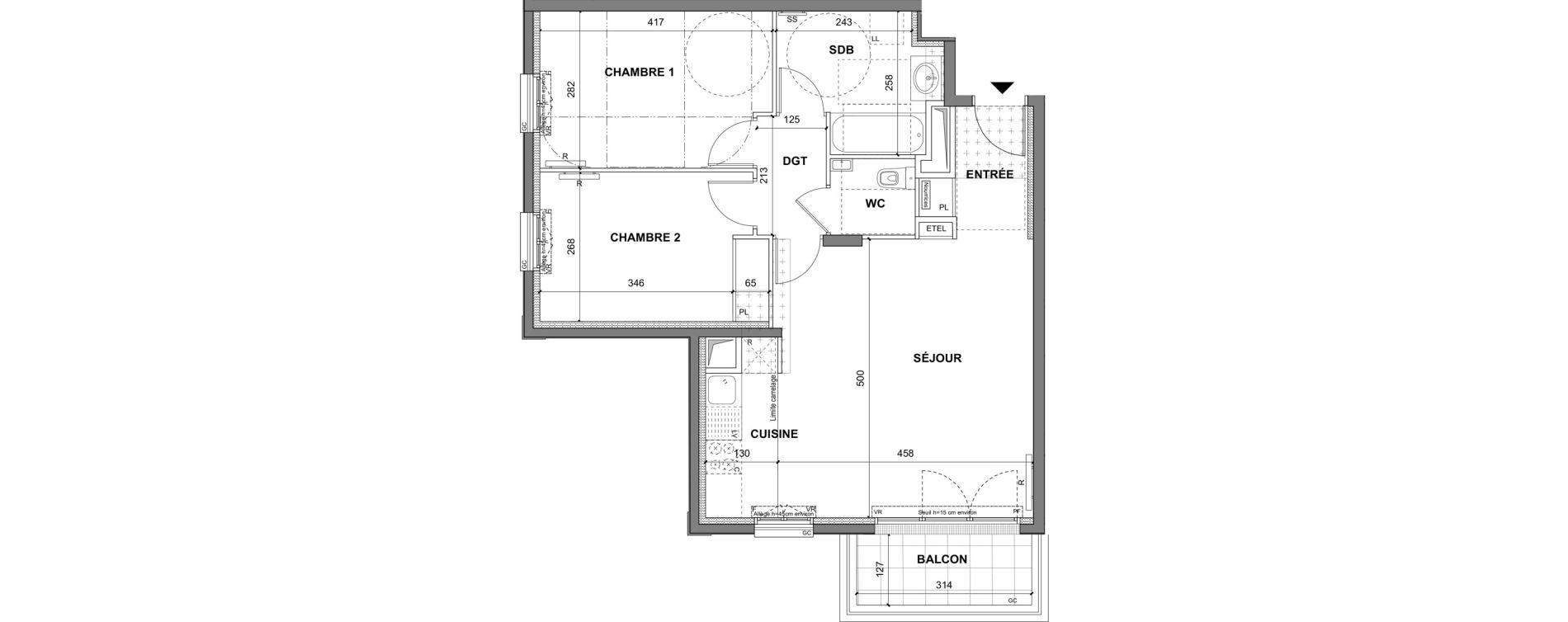 Appartement T3 de 63,20 m2 au Blanc-Mesnil La molette