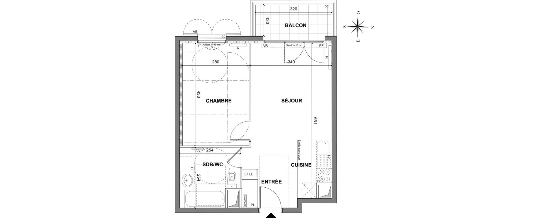 Appartement T2 de 41,05 m2 au Blanc-Mesnil La molette