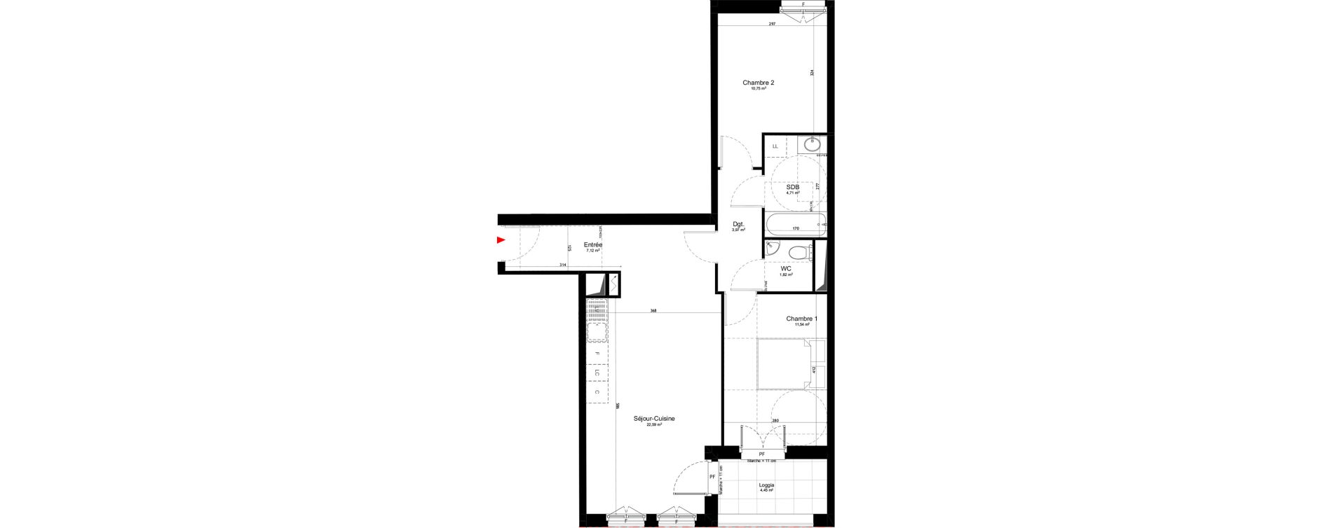 Appartement T3 de 62,50 m2 au Blanc-Mesnil Centre