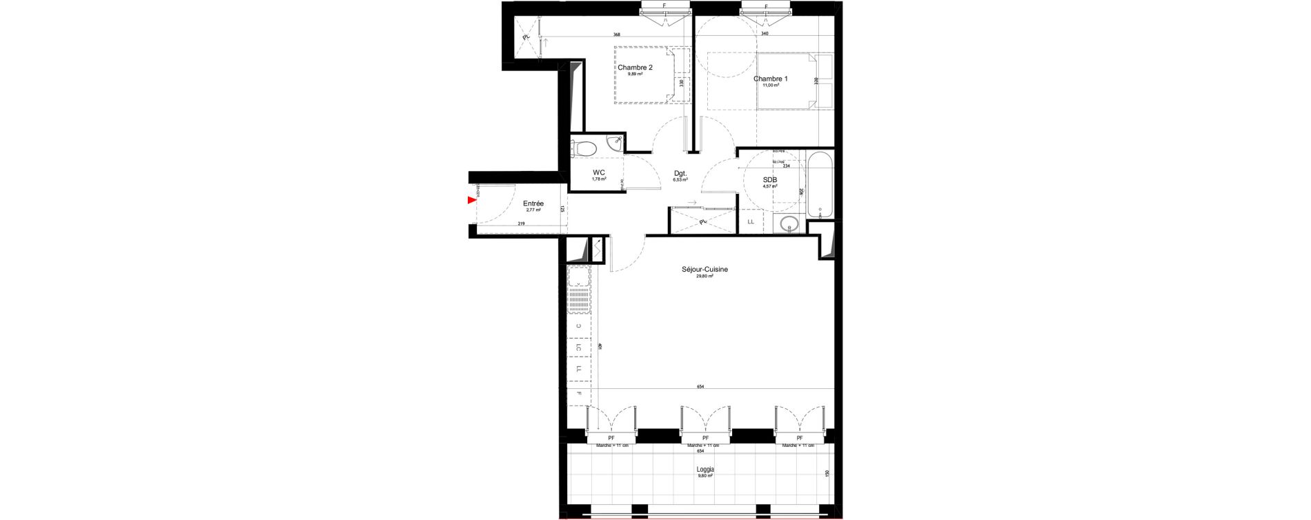 Appartement T3 de 66,34 m2 au Blanc-Mesnil Centre