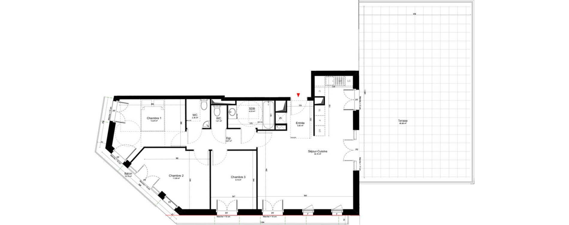 Appartement T4 de 82,21 m2 au Blanc-Mesnil Centre