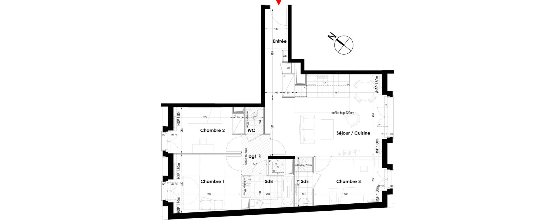 Appartement T4 de 79,45 m2 au Blanc-Mesnil Centre