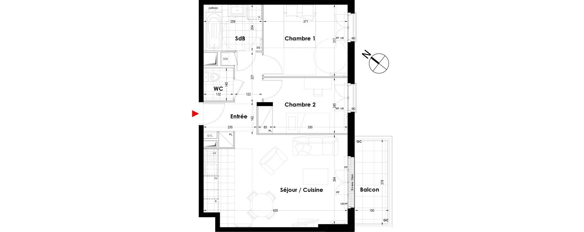 Appartement T3 de 59,16 m2 au Blanc-Mesnil Centre