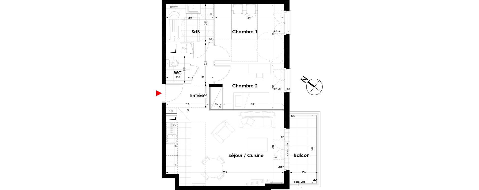 Appartement T3 de 59,20 m2 au Blanc-Mesnil Centre