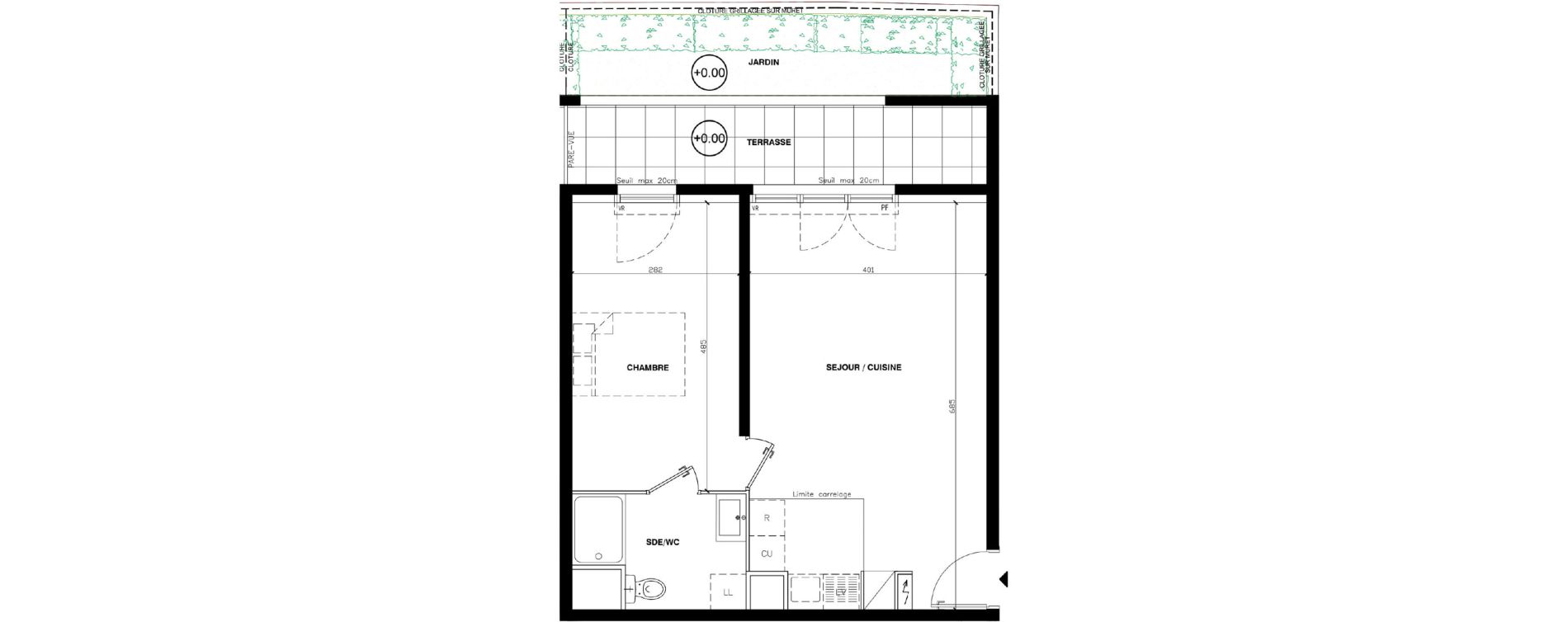 Appartement T2 de 45,54 m2 au Blanc-Mesnil Gare