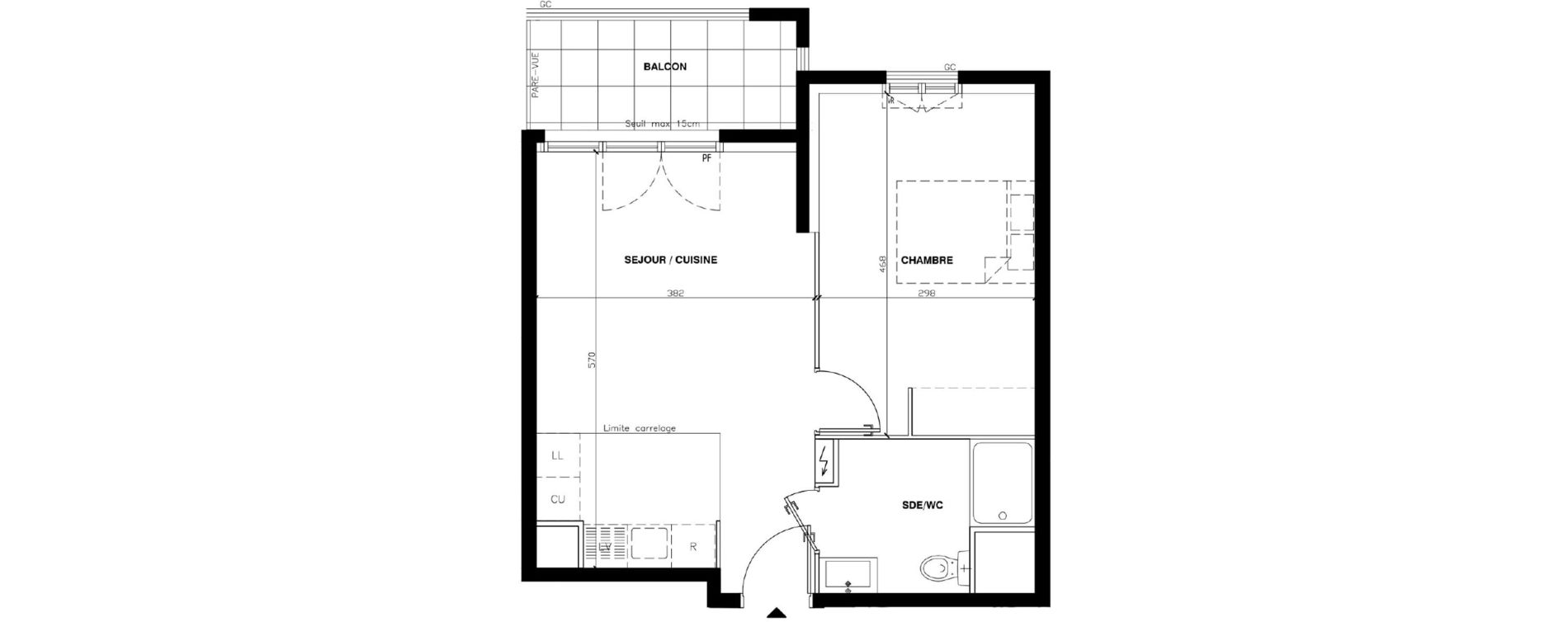 Appartement T2 de 40,68 m2 au Blanc-Mesnil Gare