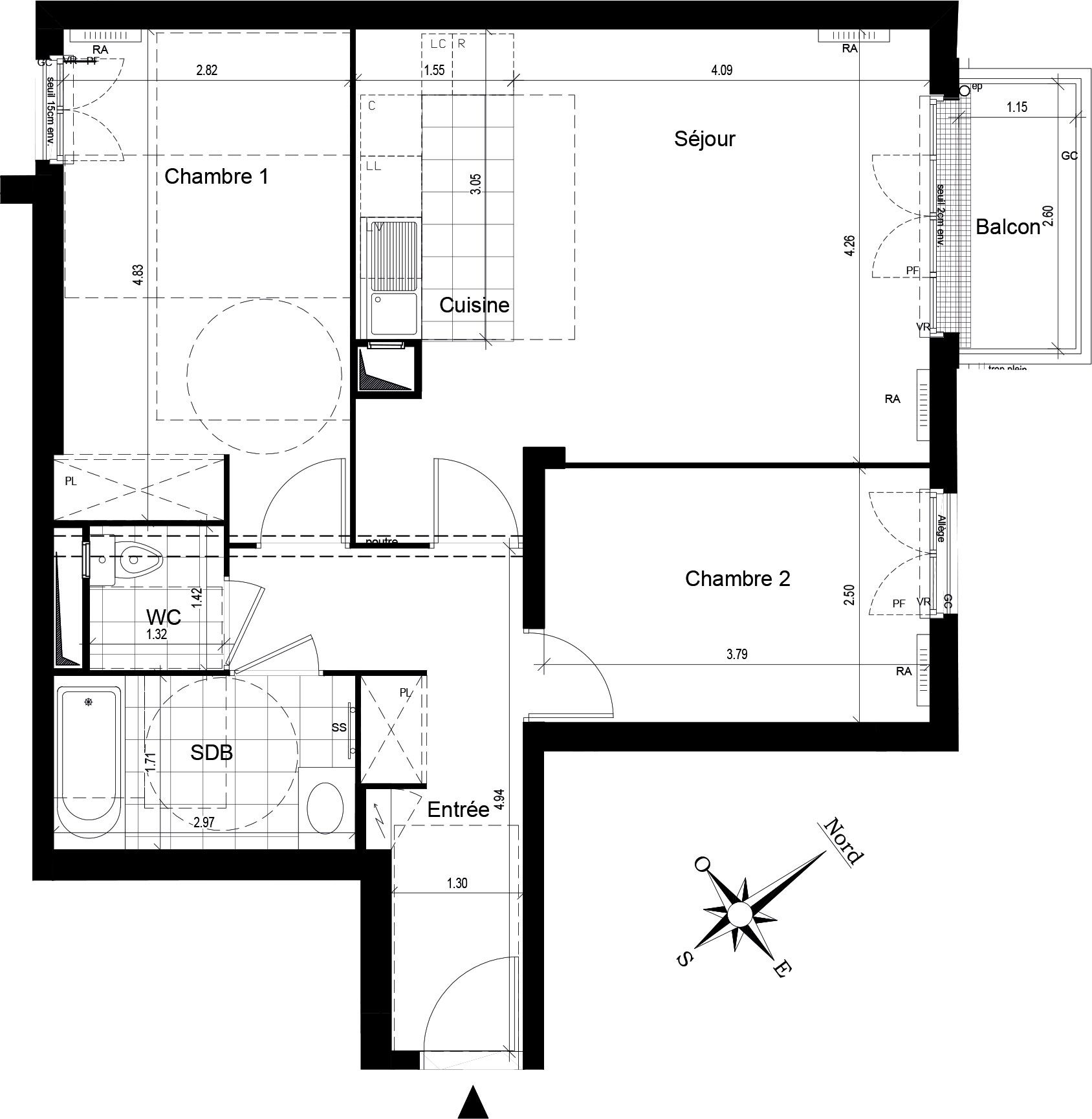 Plan Appartement T3 De 64 18 M² Neuf Résidence « Bella Storia Au Le