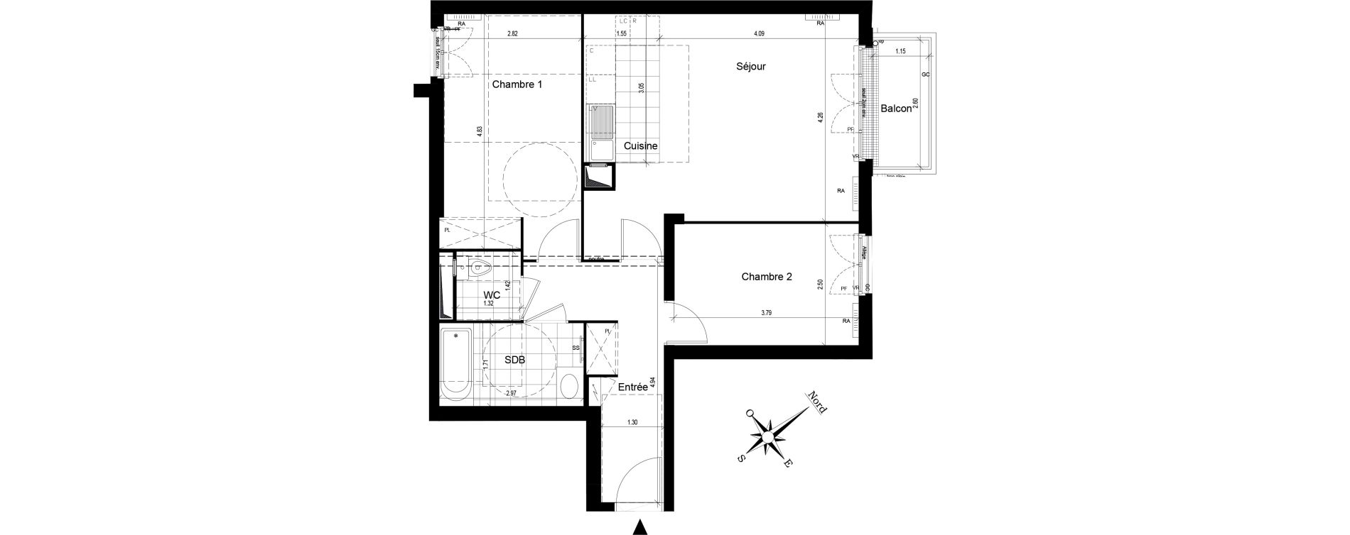Appartement T3 de 64,18 m2 au Blanc-Mesnil Centre