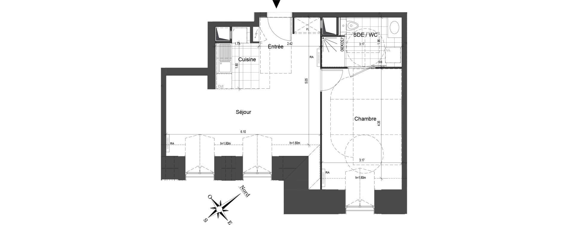 Appartement T2 de 48,10 m2 au Blanc-Mesnil Centre