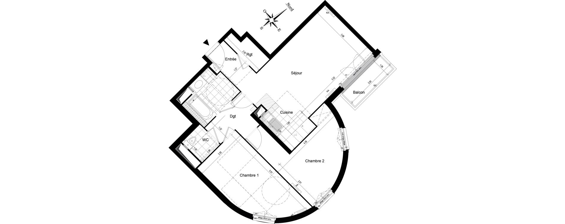 Appartement T3 de 71,09 m2 au Blanc-Mesnil Centre