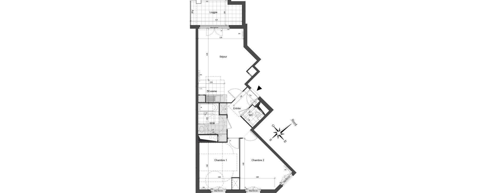 Appartement T3 de 64,61 m2 au Blanc-Mesnil Centre