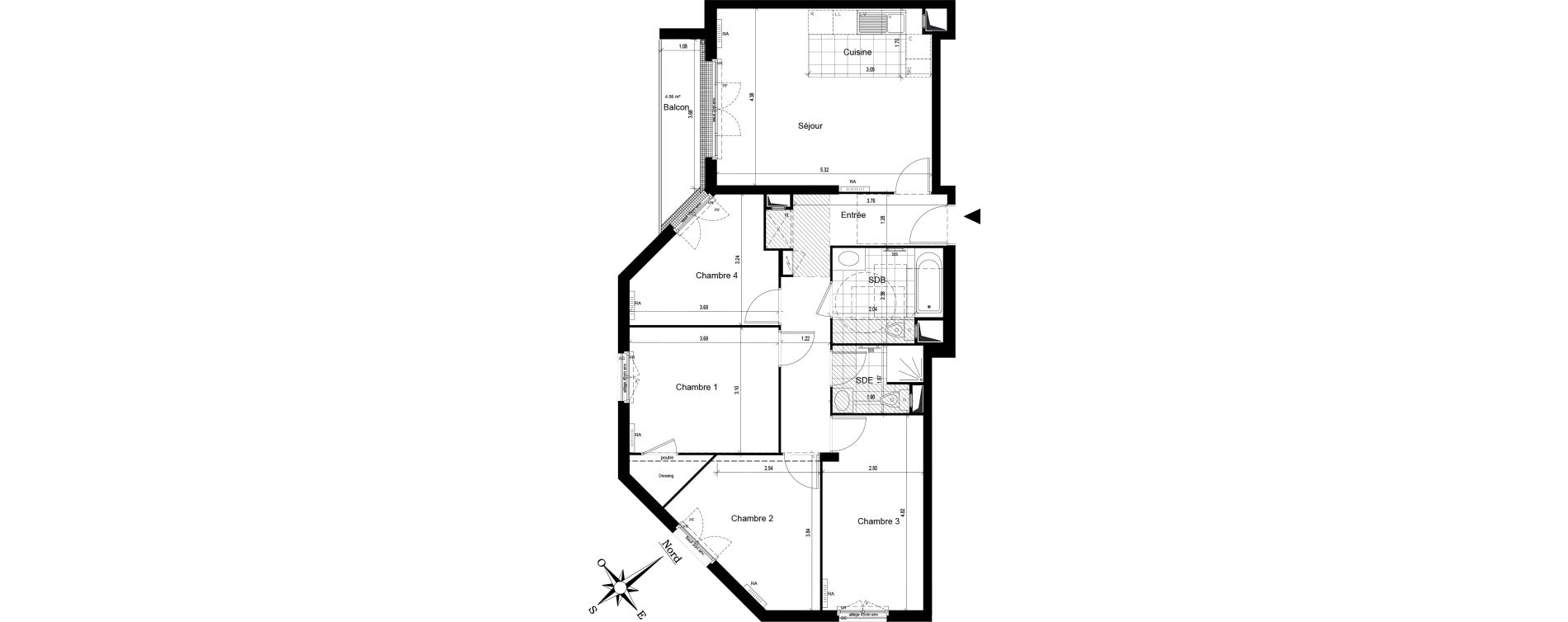 Appartement T5 de 89,02 m2 au Blanc-Mesnil Centre
