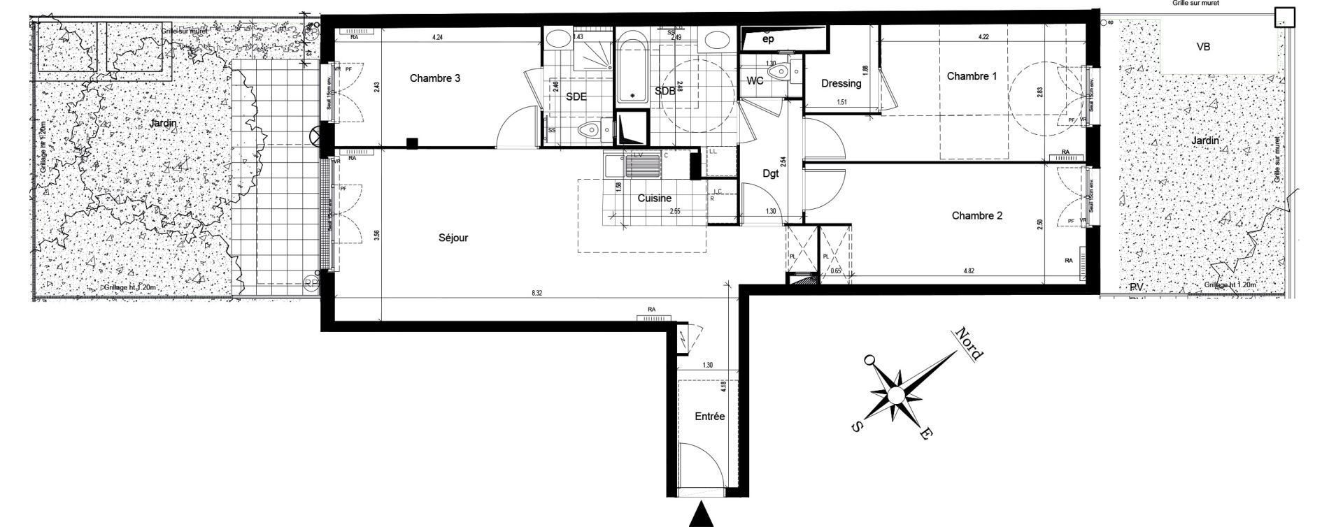 Appartement T4 de 89,51 m2 au Blanc-Mesnil Centre