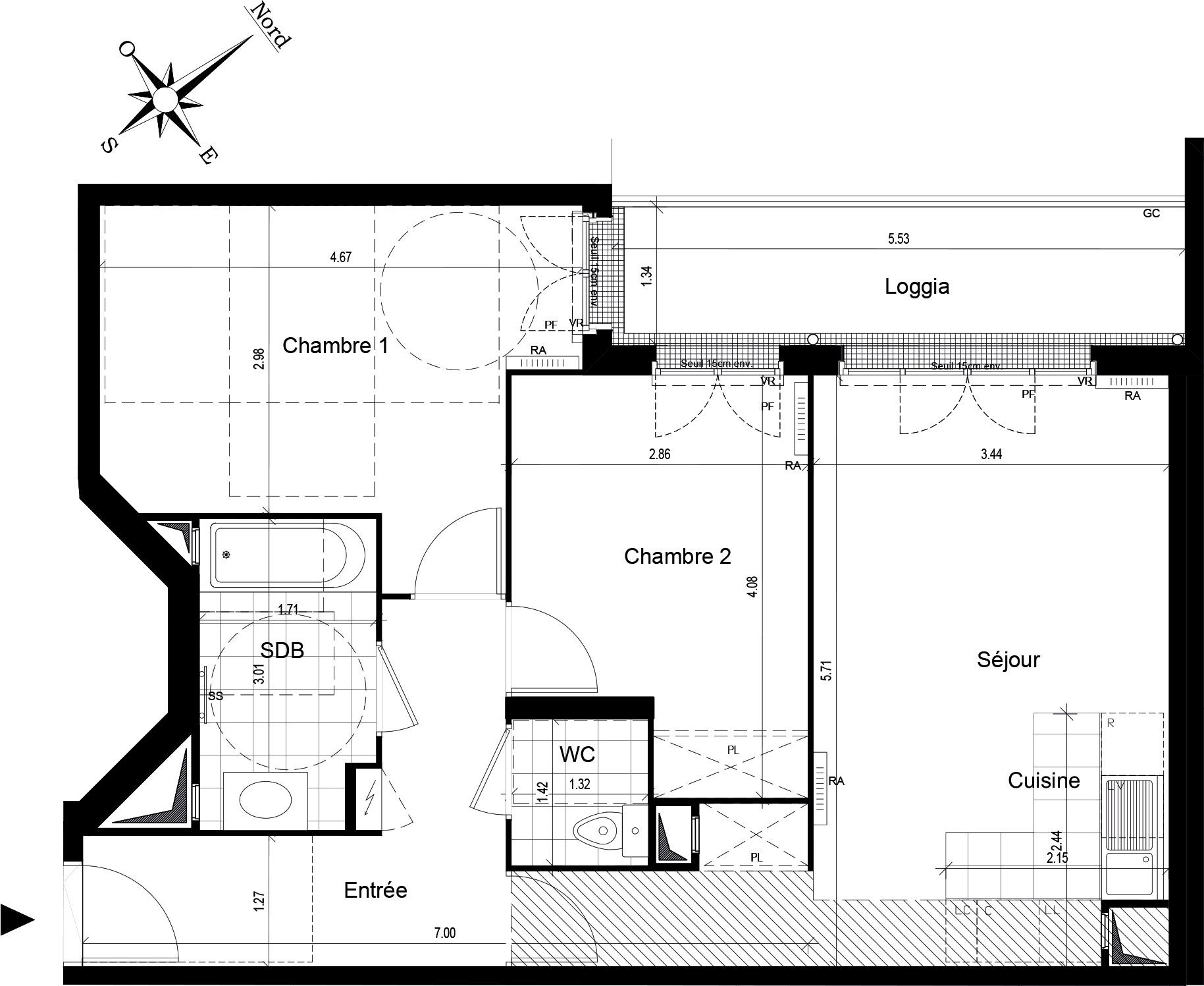 Plan Appartement T3 De 61 42 M² Neuf Résidence « Bella Storia Au Le