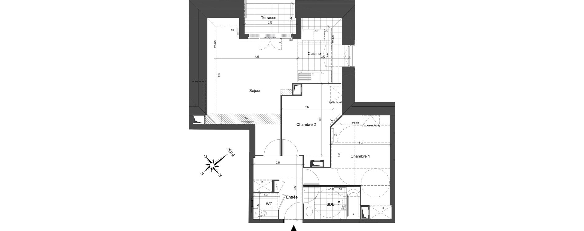 Appartement T3 de 65,62 m2 au Blanc-Mesnil Centre