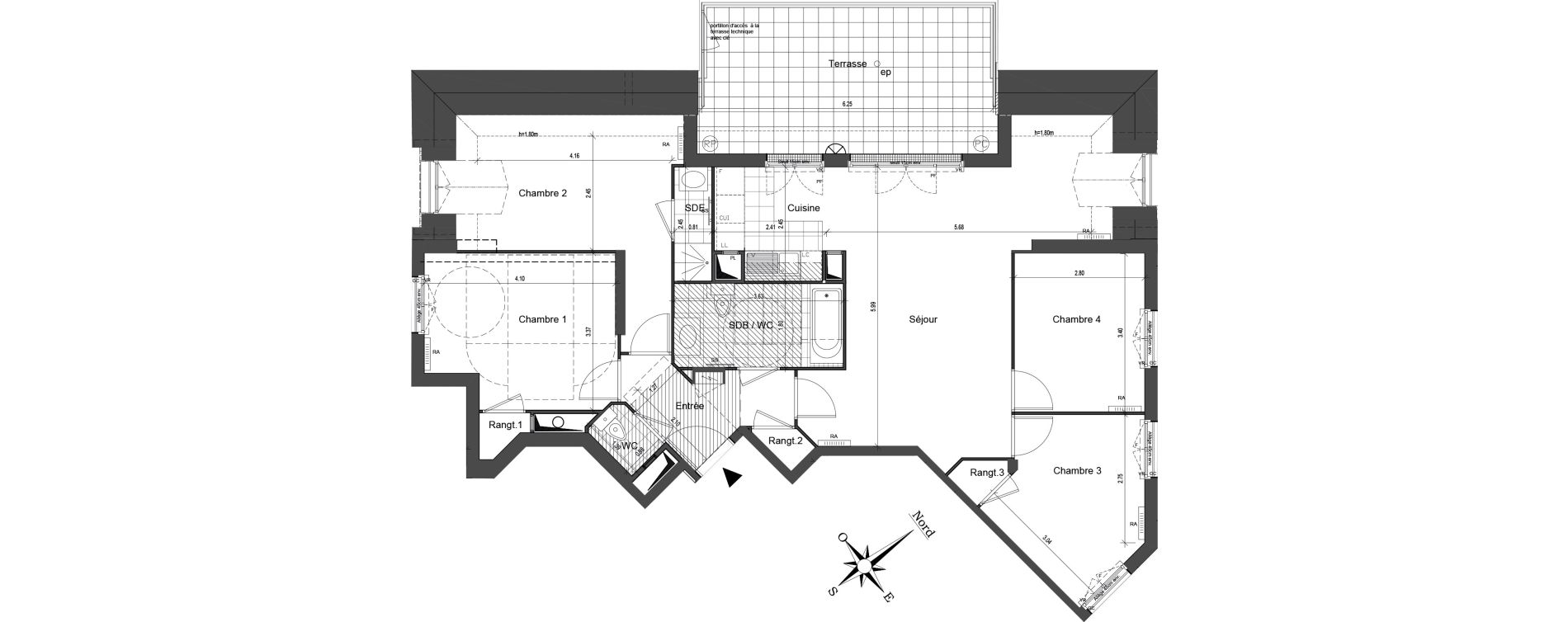 Appartement T5 de 98,74 m2 au Blanc-Mesnil Centre