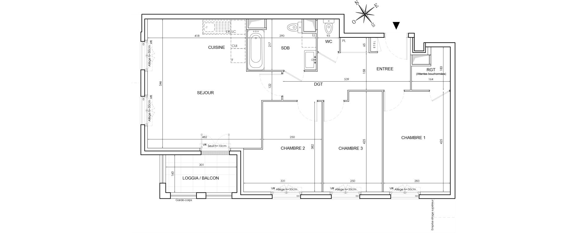 Appartement T4 de 78,53 m2 au Blanc-Mesnil Le blanc mesnil gare