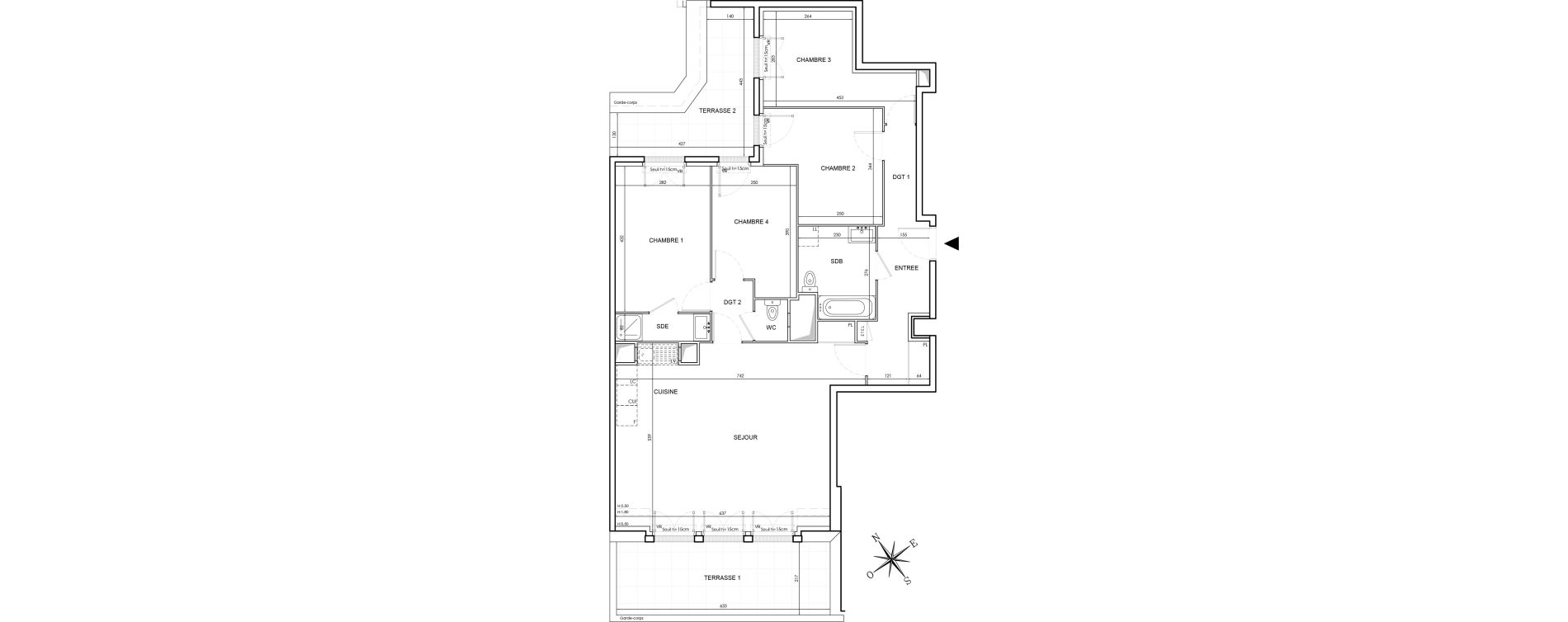 Appartement T5 de 98,28 m2 au Blanc-Mesnil Le blanc mesnil gare