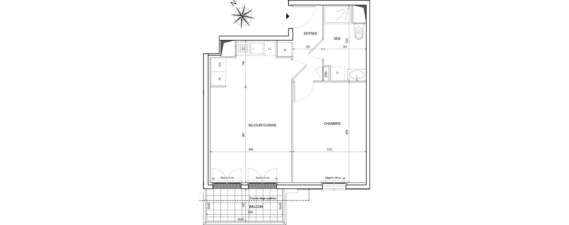 Appartement T2 de 42,62 m2 au Blanc-Mesnil Centre