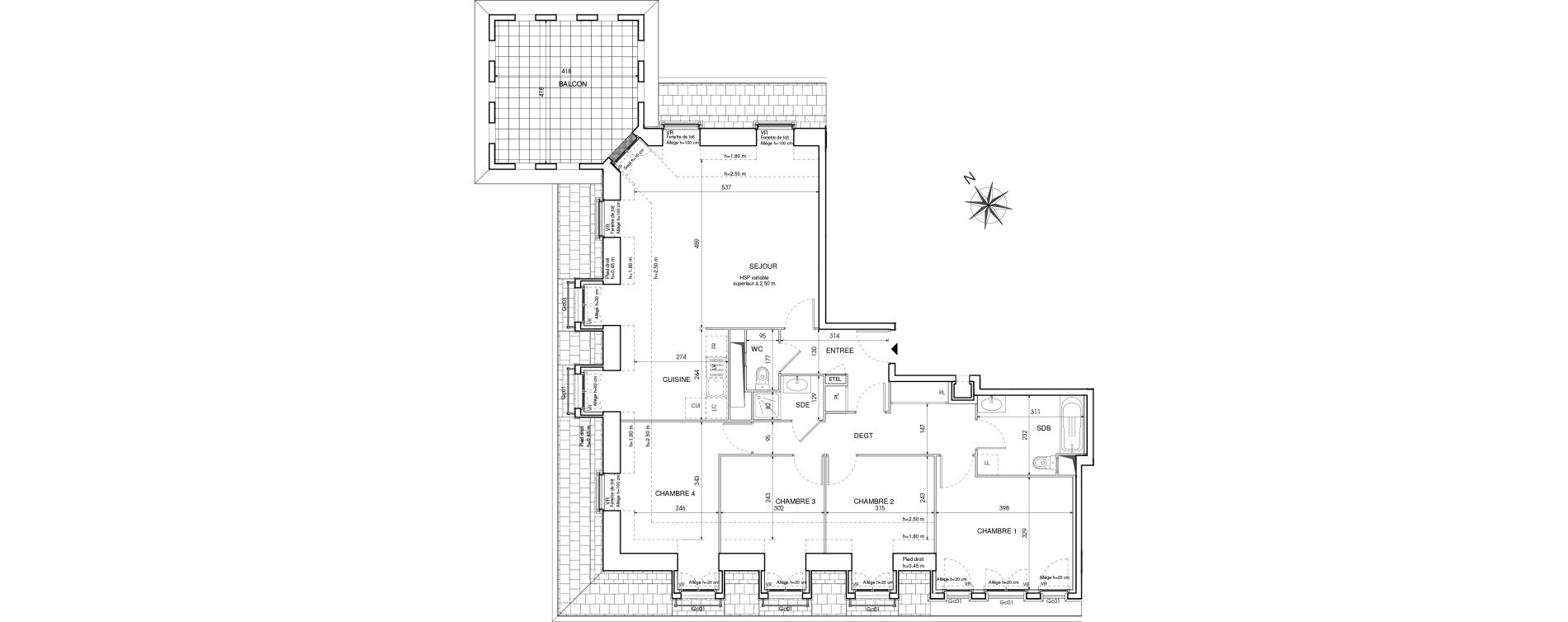 Appartement T5 de 109,14 m2 au Blanc-Mesnil Centre