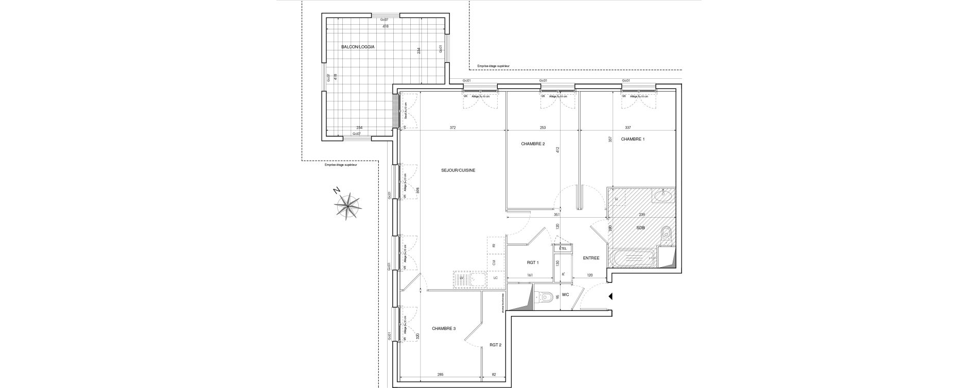 Appartement T4 de 77,36 m2 au Blanc-Mesnil Centre