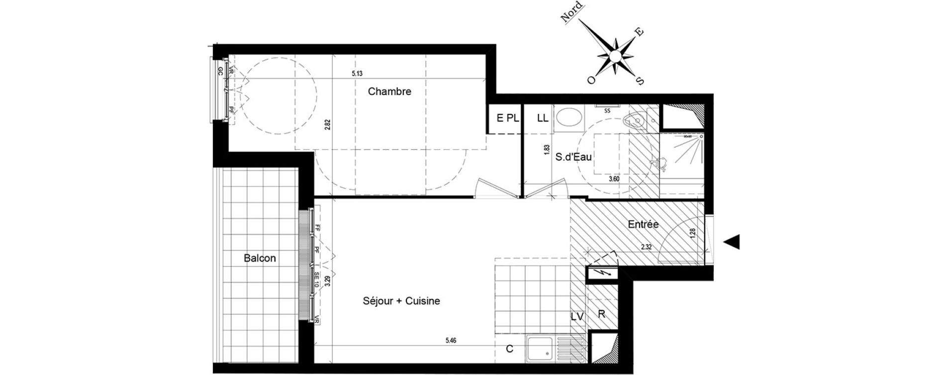 Appartement T2 de 41,92 m2 au Blanc-Mesnil Centre