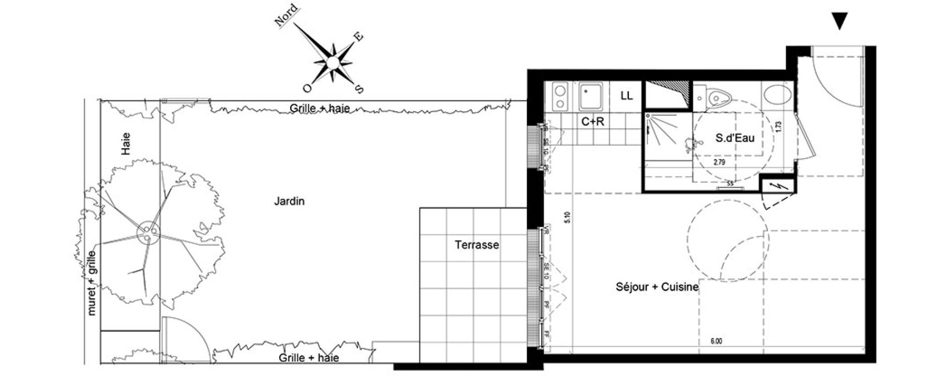 Appartement T1 de 30,06 m2 au Blanc-Mesnil Centre